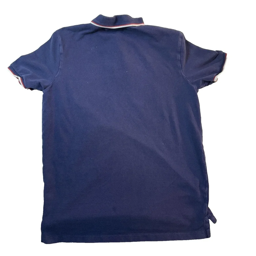 Polo Ralph Lauren Polo Shirt Quiet Luxury Mens S Blue Red Border Trim Streetwear